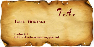Tani Andrea névjegykártya